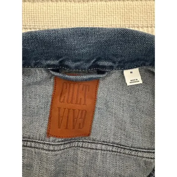 Gap x Cult Gaia Girls' M (8) Asymmetrical Denim Jacket